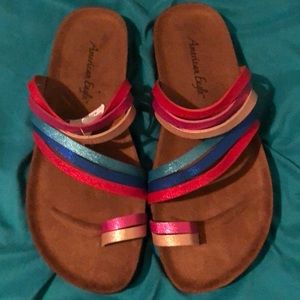 Rainbow brown sandals
